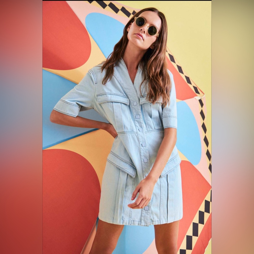 Hunter Bell, Melanie Dress, light denim